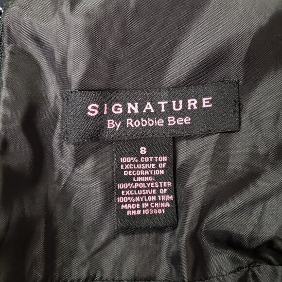 Signature Robbie Bee Womens Babydoll Midi Dress Size 8 Floral Embroidered Y2K - Picture 4 of 9